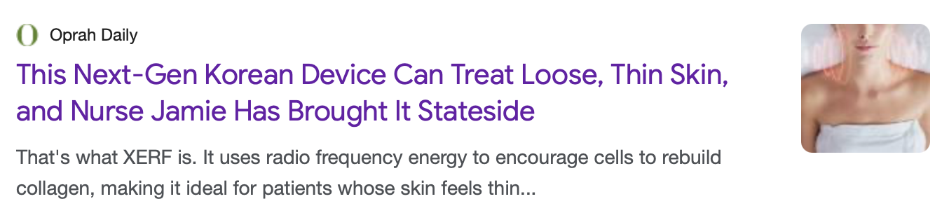 Oprah Daily article featuring Nurse Jamie's Korea beauty journey and XERF treatment